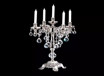 Leuchter Kerzenständer Kerzenleuchter Kerzenhalter Elegant Silber Art