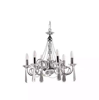 Silber Lüstern Hängende Kronenlampe Kronleuchter Prunklampe Modern Art