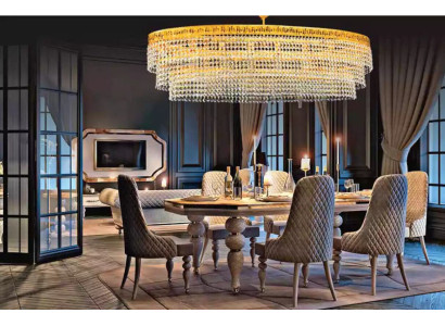 Luxus Lüster Deckenleuchter Gold Kronleuchter Deckenlampe Kristall Art