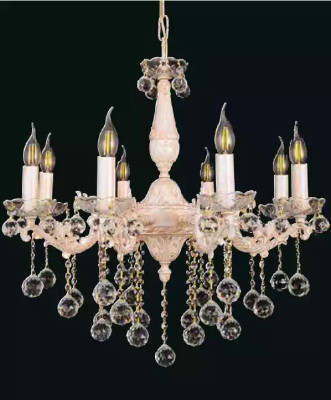  Lüster Deckenleuchter Kronleuchter Beige Deckenlampe Kristall Lampe