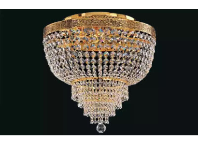 Kronleuchter Deckenleuchter Luxus Gold Deckenlampe Lüster Kristall Art