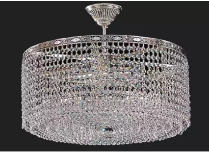 Runde Deckenlampe Deckenleuchter Luxus Silber Kronleuchter Lüster Kristall