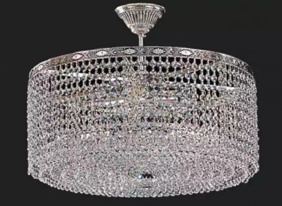 Runde Deckenlampe Deckenleuchter Luxus Silber Kronleuchter Lüster Kristall