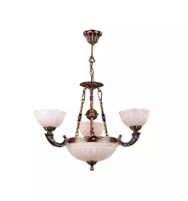 Deckenleuchter Lampe Weiß Deckenlampe Lüster Kronleuchter Glas Art