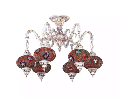 Deckenleuchter Luster Art Kronleuchter Deckenlampe Lampen Glas Weiß