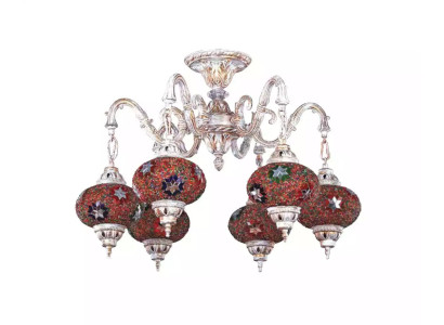 Deckenleuchter Luster Art Kronleuchter Deckenlampe Lampen Glas Weiß