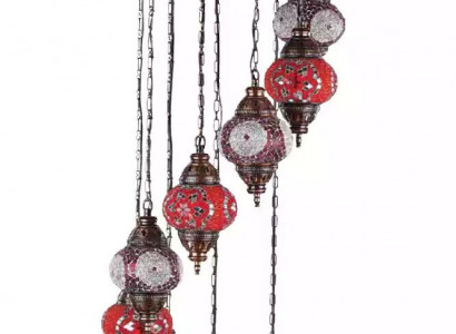 Luster Deckenleuchter Kronleuchter Deckenlampe Lampen Glas 45x145cm