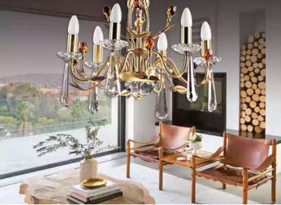 Moderne Kristall Lüster Deckenlampe Deckenprunk Hängekristalllampe