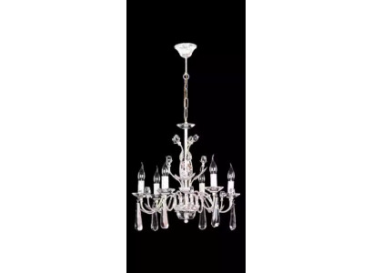 Große Hängelampe Wohnzimmerlampe Kronenluster Weiß Kristallkandelaber