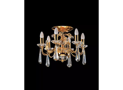 Goldene Kristall Deckenlampe Klassische Gold Glaskristallleuchter