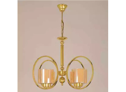 Deckenlampe in Goldfarben Luxus Decken Luster Glass Wohnzimmer