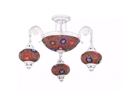 Deckenleuchter Lüster Kronleuchter Deckenlampe Lampen Glas Art Weiß