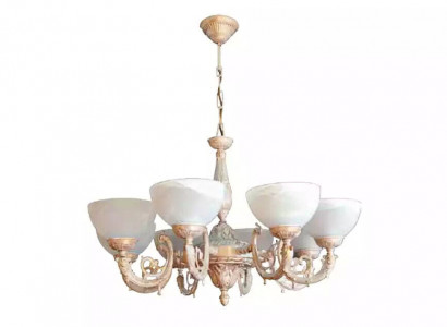 Kronleuchter Deckenleuchter Lüster Deckenlampe Lampen Glas Beige Art