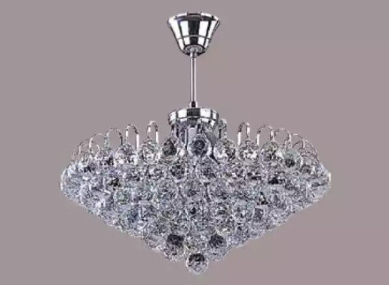 Lüster Deckenleuchter Kronleuchter Silber Deckenlampe Kristall Lampe