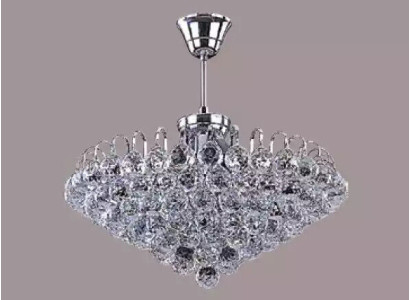 Lüster Deckenleuchter Kronleuchter Silber Deckenlampe Kristall Lampe