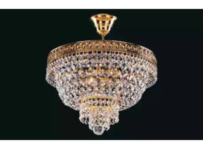 Kronleuchter Deckenleuchter Luxus Gold Deckenlampe Lüster Kristall Art
