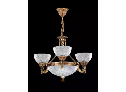 Kronleuchter Deckenlampe Lüster Deckenleuchter Lampe Glas Grau Gold