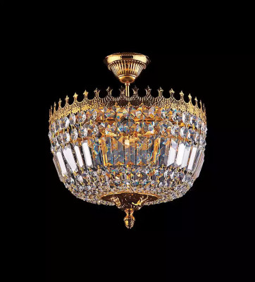 Kronleuchter Deckenleuchter Luxus Gold Deckenlampe Lüster Kristall Art