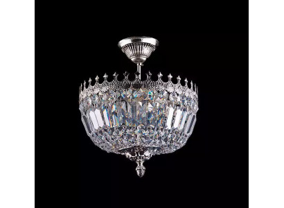 Deckenleuchter Luxus Silber Kronleuchter Deckenlampe Lüster Kristall