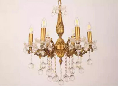 Kronleuchter Deckenleuchter Luxus Gold Deckenlampe Lüster Kristall Art