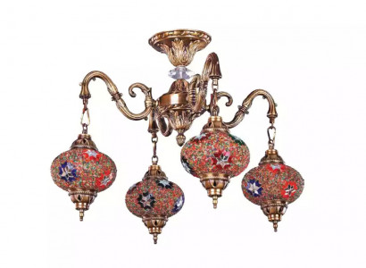 Luxus Deckenleuchter Lüster Kronleuchter Deckenlampe Lampen Glas Gold