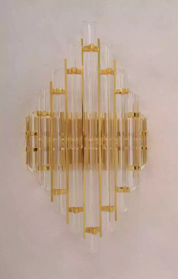 Wandleuchte Crystal Wohnzimmer Wandlampe Luxus gold Schlafzimmer Stil