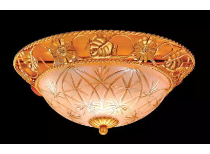 Lüster Deckenleuchter Kronleuchter Deckenlampe Gold Glas Lampen Metall