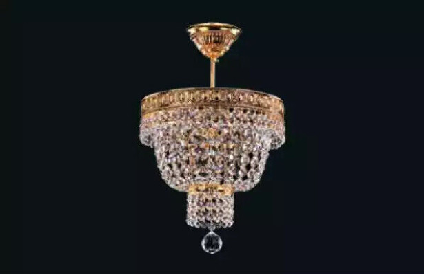 Kronleuchter Deckenleuchter Luxus Gold Deckenlampe Lüster Kristall Art
