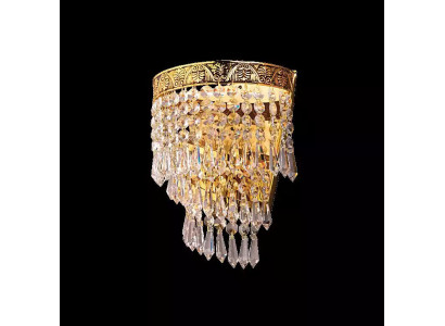 Lüster Deckenleuchter Luxus Gold Kronleuchter Deckenlampe Kristall Art