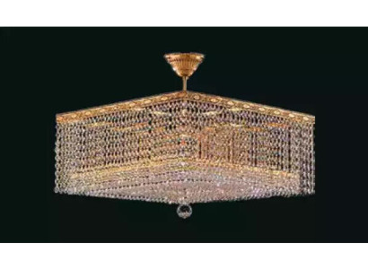 Luxus Lüster Deckenleuchter Gold Kronleuchter Deckenlampe Kristall Art