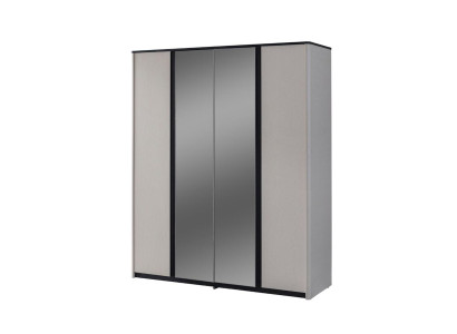 Grauer Schlafzimmerschrank Designer Spiegelschrank Holz Kleiderschrank