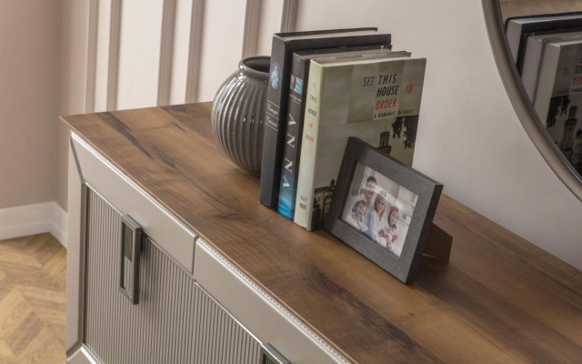 Moderne Braune Wohnzimmer Möbel Robustes Sideboard Designer Regal 2tlg