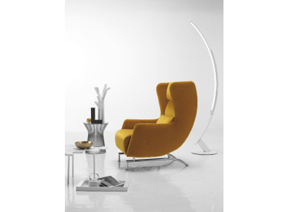 Sessel Sitz Einsitzer Design Gelb Polster Wohnzimmer Möbel Ohrensessel Prianera