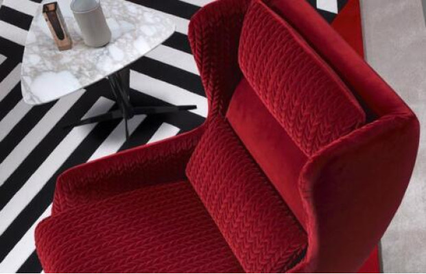 Sessel Sitz Einsitzer Design Gelb Polster Wohnzimmer Möbel Ohrensessel Prianera