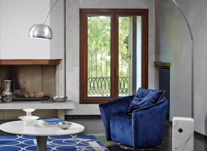 Sessel 1 Sitzer Blau Wohnzimmer Luxus Design Italienische Möbel Elegantes Neu