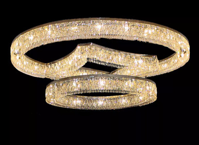 Kronleuchter aus verchromtem Edelstahl Kristall in Foyer Luxus Neu