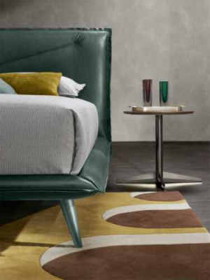 Doppel Bettrahmen Luxus Schlafzimmer Bett Doppelbett Holz Grün Leder Betten Neu