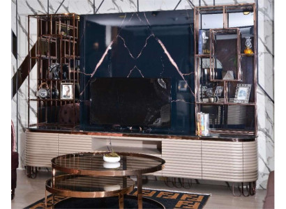 Wonwand RTV Lowboard TV Ständer Beige Modern Sideboard Schrank Holz