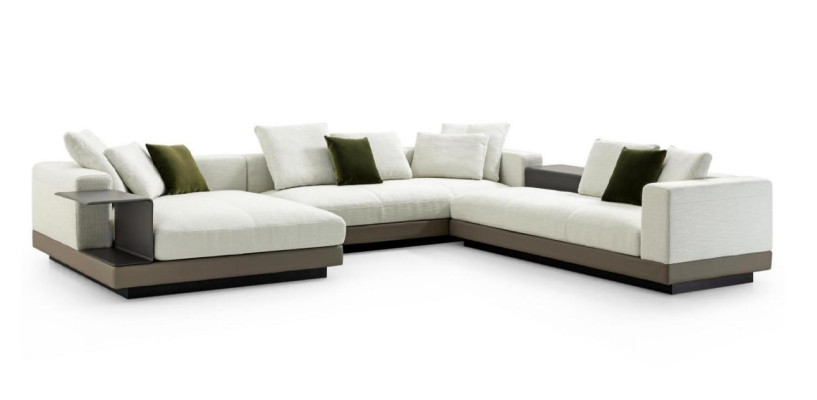 Ecksofa weiß U-Form Luxus Stil Modern Wohnzimmer Sofa Wohnlandschaft