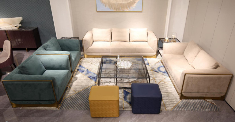 Wohnzimmer Sofagarnitur 3+3 Sitzer Modern Set Design Sofa Couch Möbel
