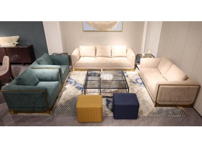 Wohnzimmer Sofagarnitur 3+3 Sitzer Modern Set Design Sofa Couch Möbel