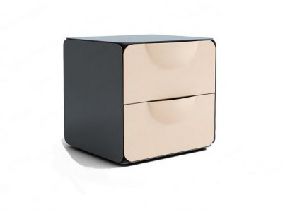 Beiger Nachttisch 2x Schubladen Schlafzimmer Nachtkonsole Holzkonsole