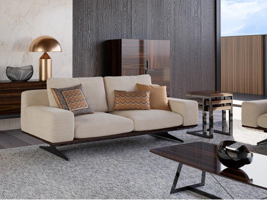  Modern Polstersofa Wohnzimmer Zweisitzer Sofa Couch Textil Designer Einrichtung