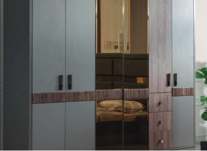 Grauer Großer Kleiderschrank Schlafzimmer Holzschränke Luxus Möbel Neu