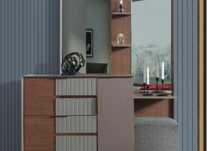 Moderne Schlafzimmer Garnitur Schminktisch Mit Spiegel Hocker 3tlg Set