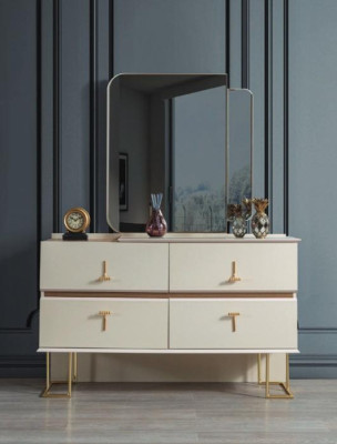 Schlafzimmer Set Kommode Elegantes Spiegel Moderne Luxus Möbel Neu 2tlg