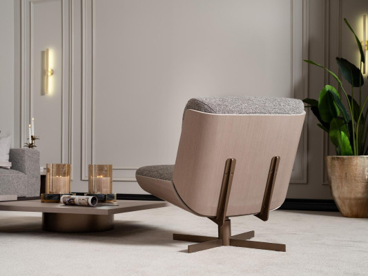 Wohnzimmer Garnitur Sessel RTV Lowboard Couchtische Holz Beige 6tlg