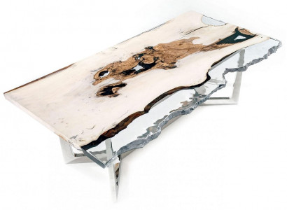 Esstisch Epoxidharz Küchentisch Esszimmertisch Tisch 220 cm Holz Weiß