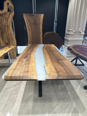 Esszimmertisch Küchentisch Esstisch Epoxidharz Tisch 240 cm Holz Braun