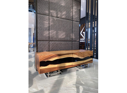 Anrichte Sideboard Kommode Epoxidharz Braun Wohnzimmer Holz Kommoden